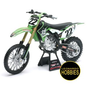 NEWRAY,MOTOS DIE CAST,MOTOS DE METAL,MOTOS DE COLECCIÓN, Kawasaki KX450F ,Twotwo Chad Reed Motorsport Diecast Model Motorcycle -ESCALA 1:12 NEW RAY 57683