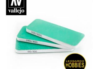 Set de 3 Lijas Flexibles Doble Grano (80x30x6mm) Vallejo T04003