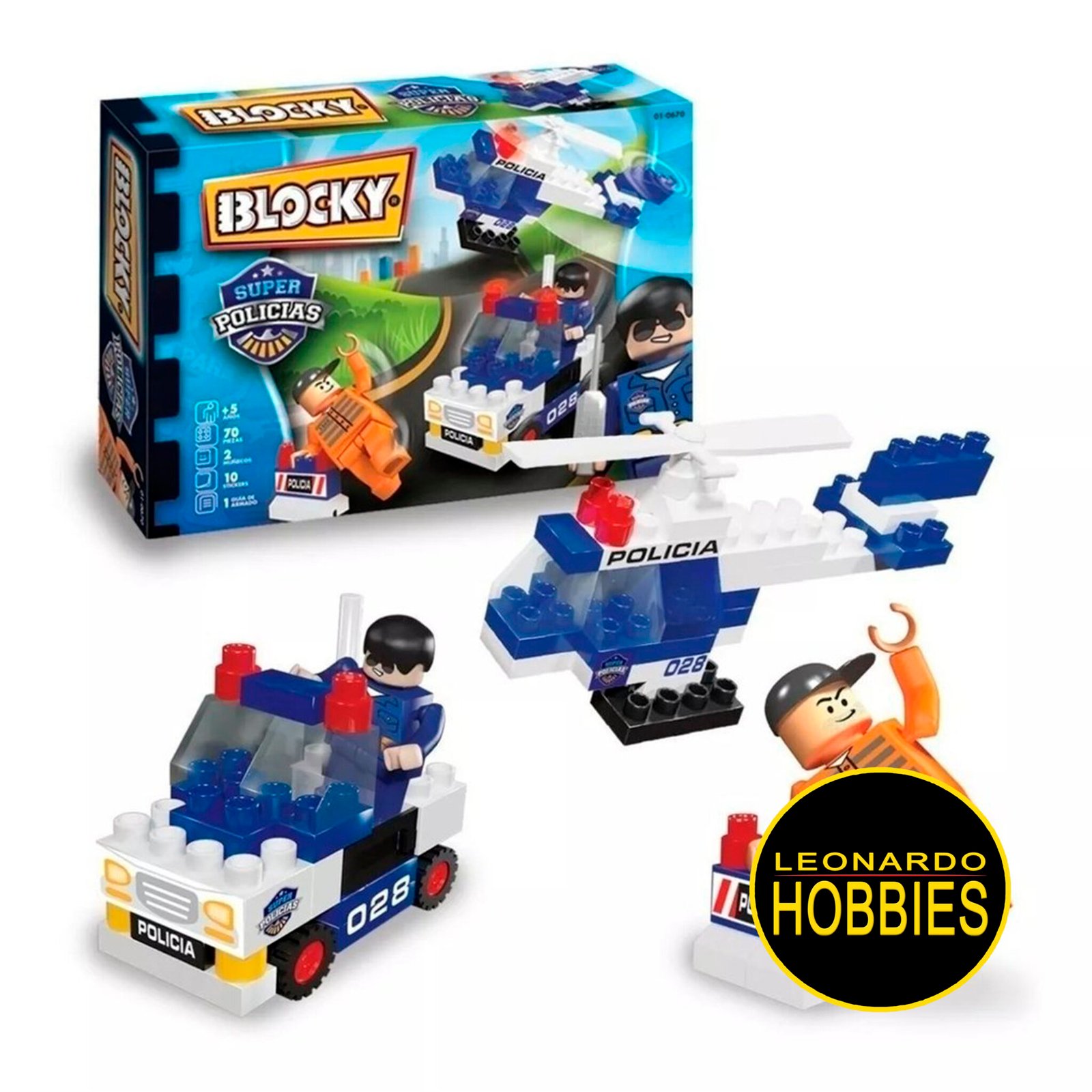 Set Súper Policías - Persecución 70 piezas Blocky 0670 - Imagen 2