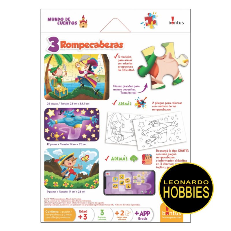 Mundo De Cuentos 3 Rompecabezas Bontus 728 - Imagen 2