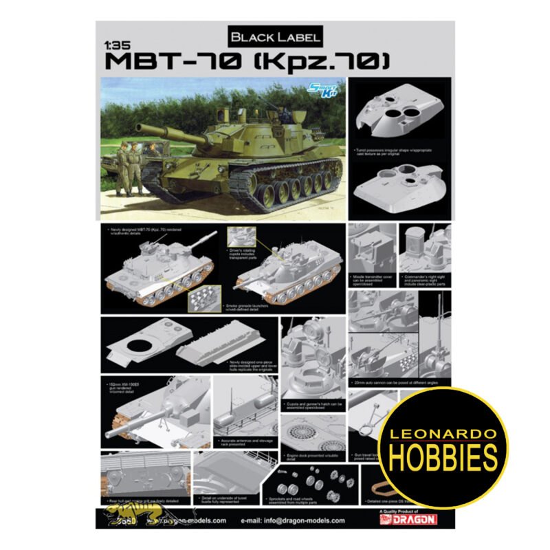 MBT-70 (Kpz. 70) Escala 1/35 Dragon 3550 - Imagen 2