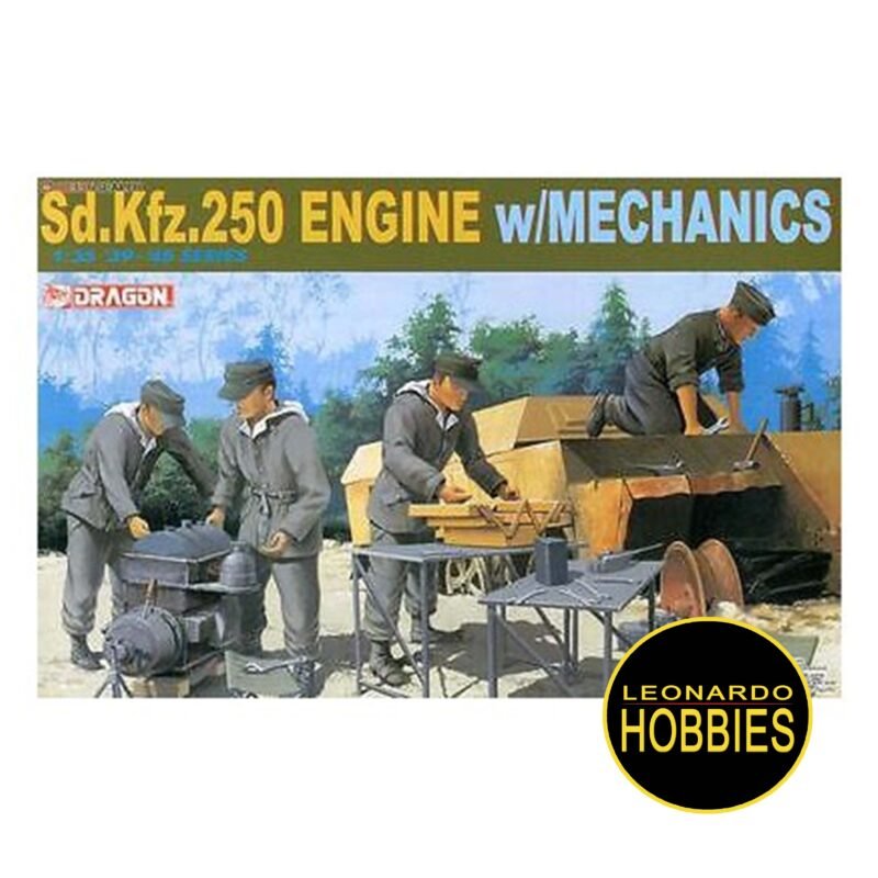 Sd.kfz. 250 Engine w/Mechanics Escala 1/35 Dragon 6112
