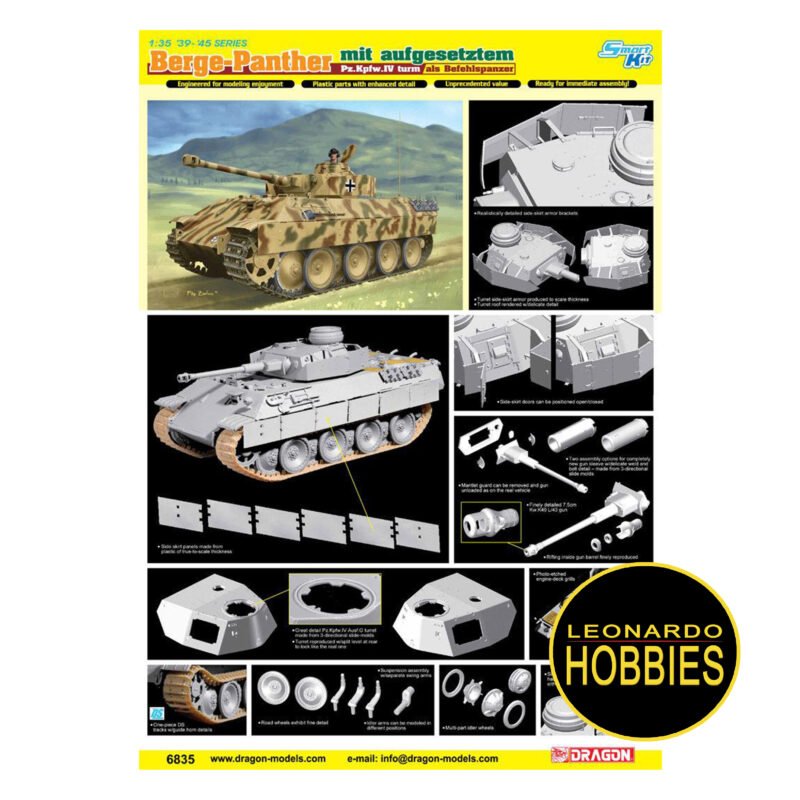 Bergepanther Mit Aufgesetztem Escala 1/35 Dragon 6835 - Imagen 2