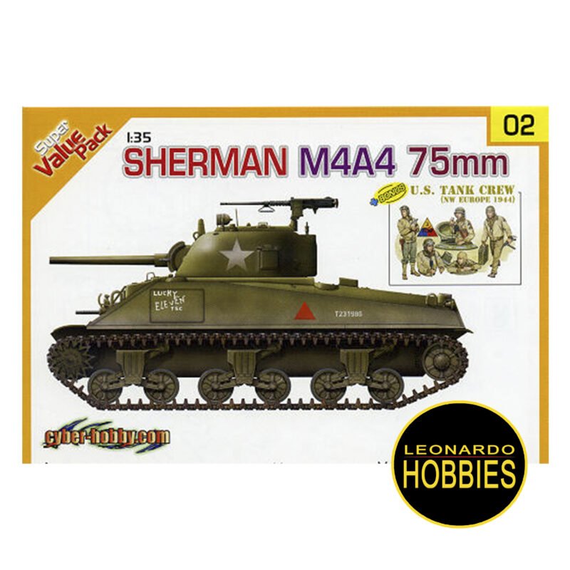 M4A4 Sherman 75mm + U.S Tank Crew NW Europe 1944 Escala 1/35 Dragon 9102