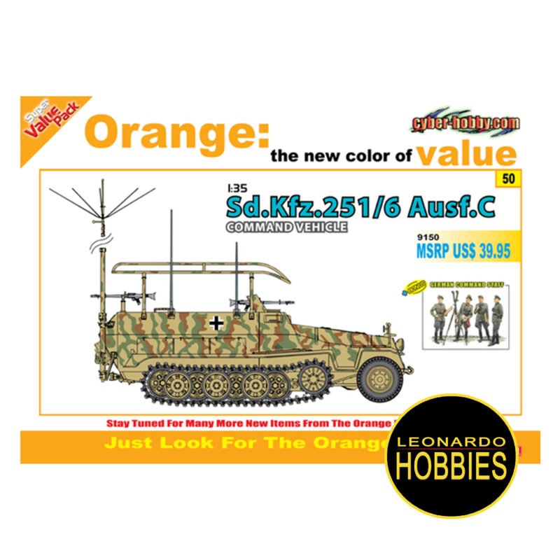 Sd.Kfz.251/6 Ausf.C Command Vehicle + German Comand Staff Escala 1/35 Dragon 9150