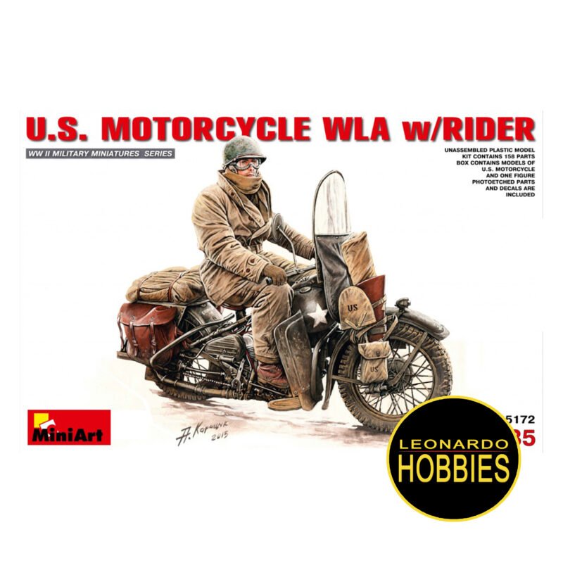 U.S. Motorcycle WLA with Rider Escala 1/35 Miniart 35172