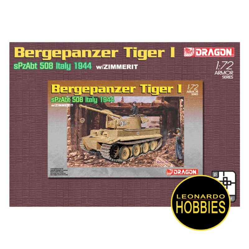 Bergepanzer Tiger I w/Zimmerit (sPz.Abt. 508 Italy 1944) Escala 1/72 Dragon 7210