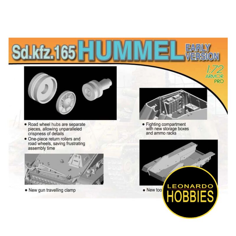 Sd.Kfz.165 Hummel Early Production Escala 1/72 Dragon 7244 - Imagen 2
