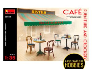 Cafe Furniture & Crockery Escala 1/35 Miniart 35569