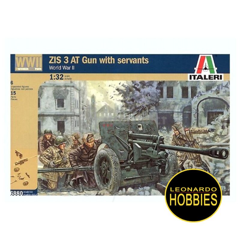 ZiS-3 AT Gun With Servants Escala 1/32 Italeri 6880