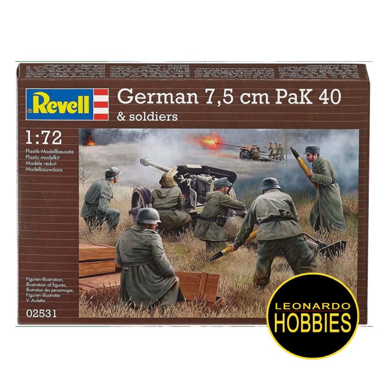German 7,5 cm PaK40 + soldiers Escala 1/72 Revell 2531