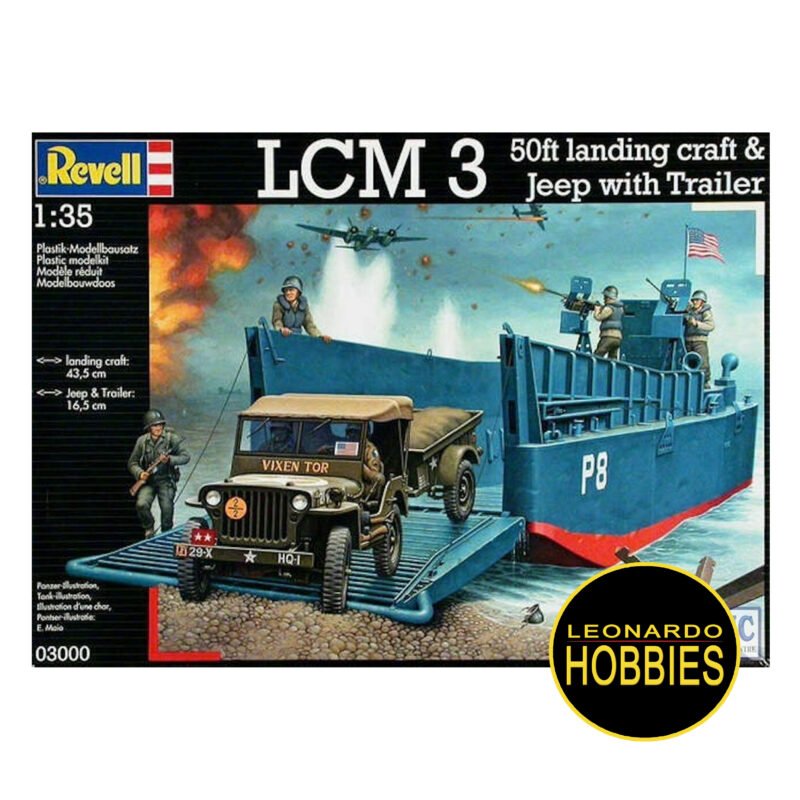 LCM 3 with Jeep and Trailer Escala 1/35 Revell 3000