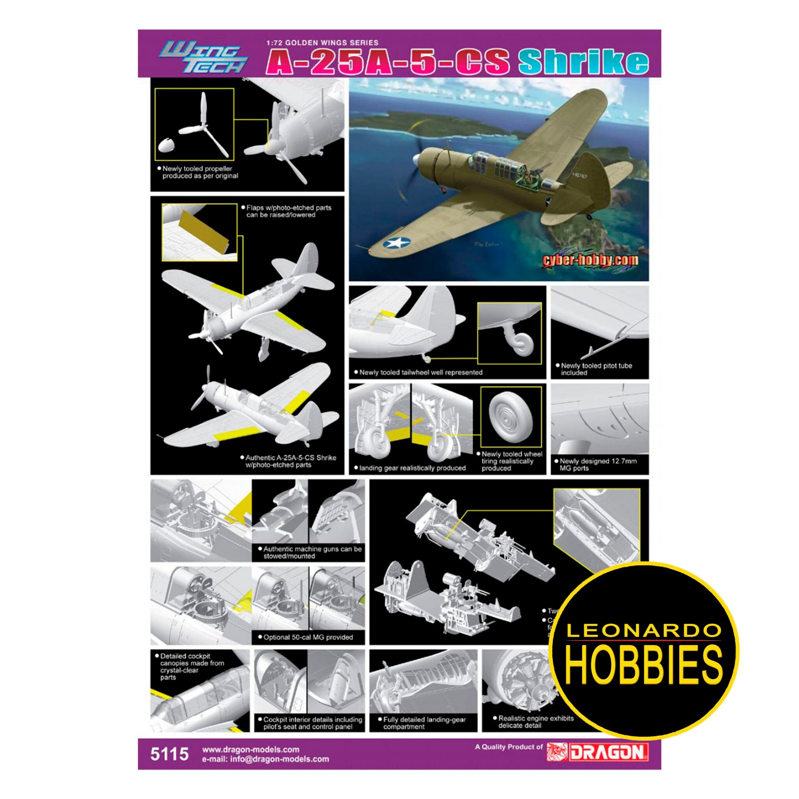 A-25 A5-CS Shrike (Wing Tech) Escala 1/72 Dragon 5115 - Imagen 2