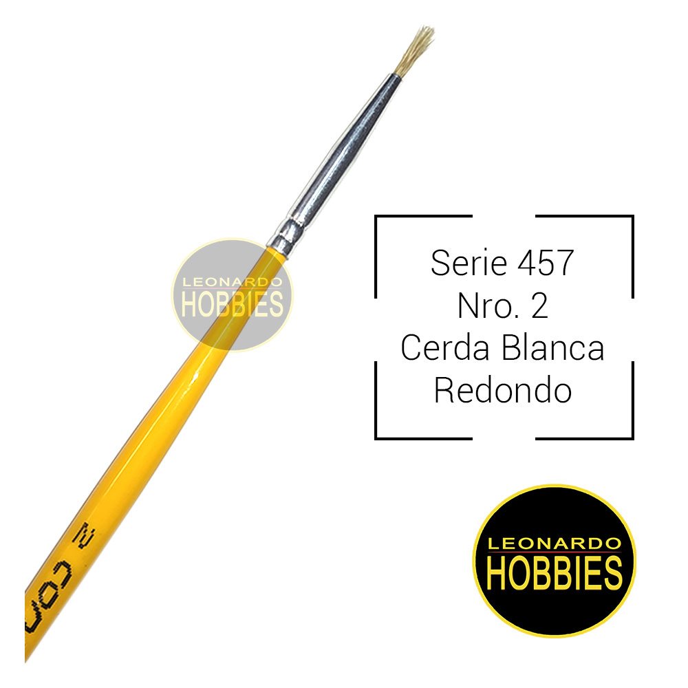 Pincel Redondo N° 2 – Cerda Blanca Condor Serie 457-2 – Leonardo Hobbies