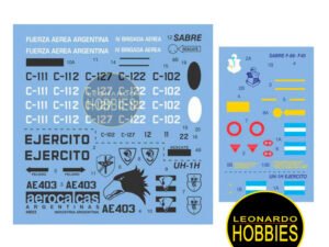 Sabre F-86 F40 Camuflado & UH-1H Ejército Argentino Antártico Escala 1/48 AeroCalcas 48022