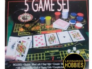 Set de Casino 5 en 1 c/Ruleta, Naipes y Dados Bisonte 9392
