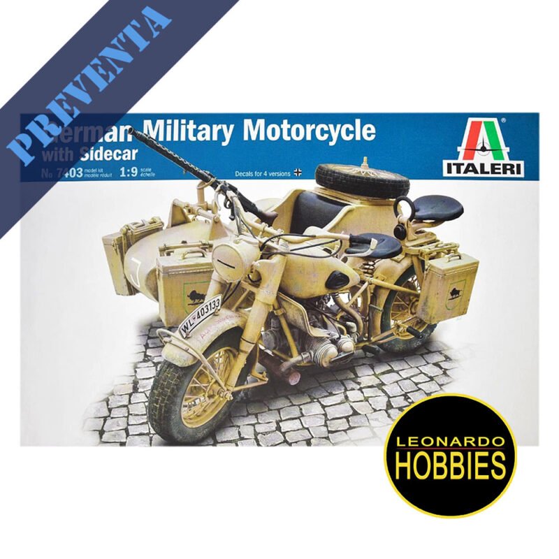German Military Motorcycle with Sidecar Escala 1/9 Italeri 7403