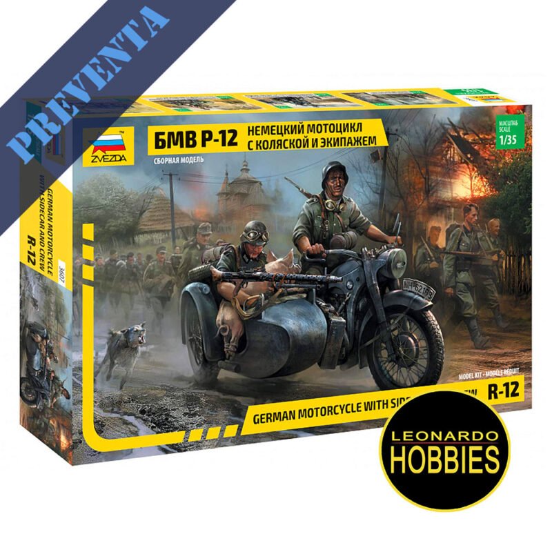 German WWII Sidecar R-12 Escala 1/35 Zvezda 3607