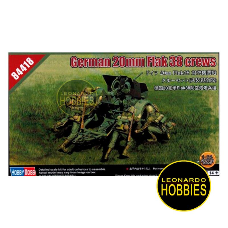 German 20mm Flak 38 Crews Escala 1/35 Hobby Boss 84418