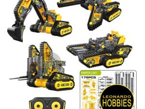 Set 4 en 1 (Amarillo) - Vehículo para Armar con Radio Control - Batería HTC0SG01