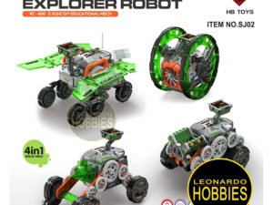 Set 4 en 1 (Verde) - Robot para Armar con Radio Control - Batería HTC0SJ02