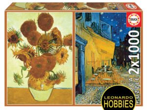 Los Girasoles + Terraza de Café por la Noche 2 x 1000 Piezas Educa 18491