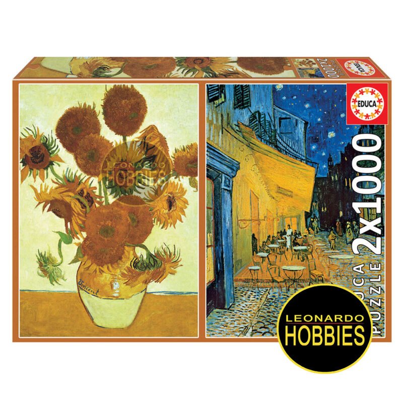 Los Girasoles + Terraza de Café por la Noche 2 x 1000 Piezas Educa 18491