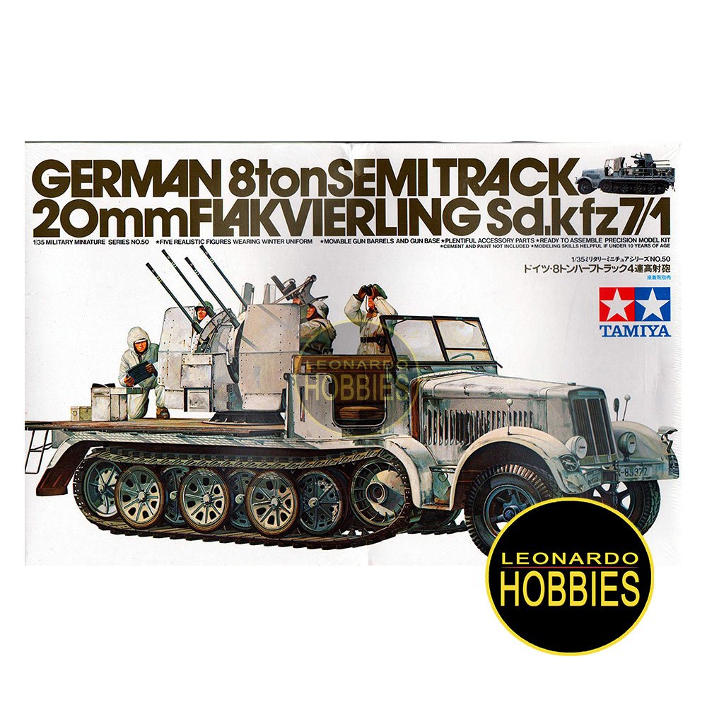 German 20mm Flakvierling Sd.Kfz. 7/1 Escala 1/35 Tamiya 35050