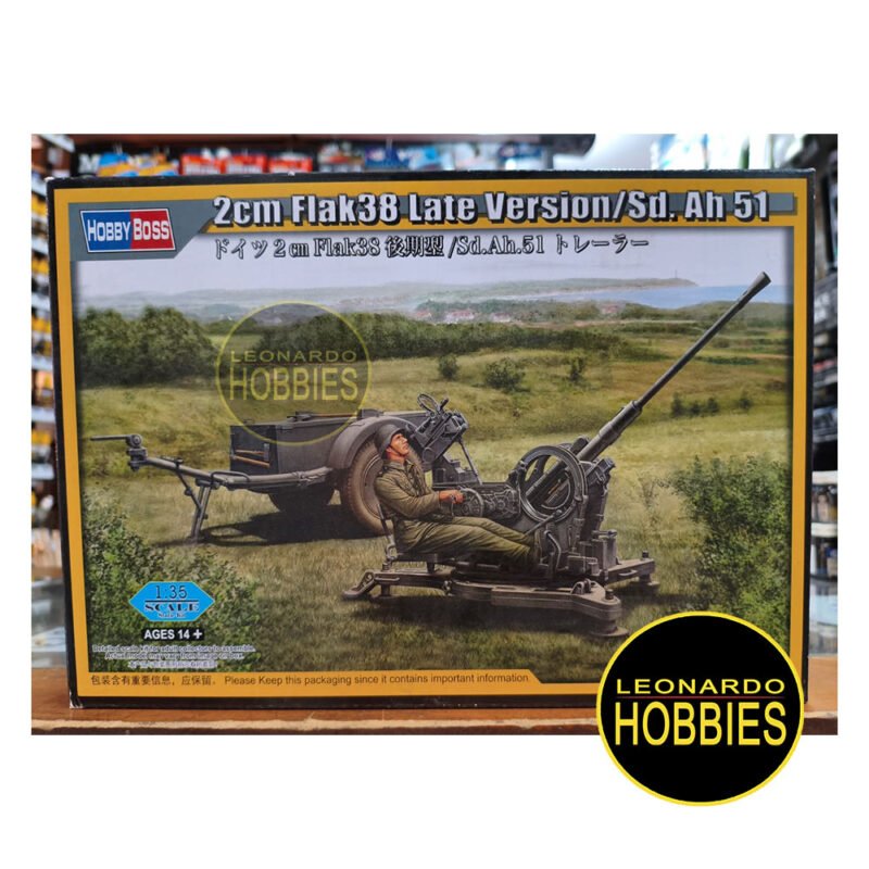 20mm Flak 38 Late Version w/Sd. Ah 51 Escala 1/35 Hobby Boss 80148