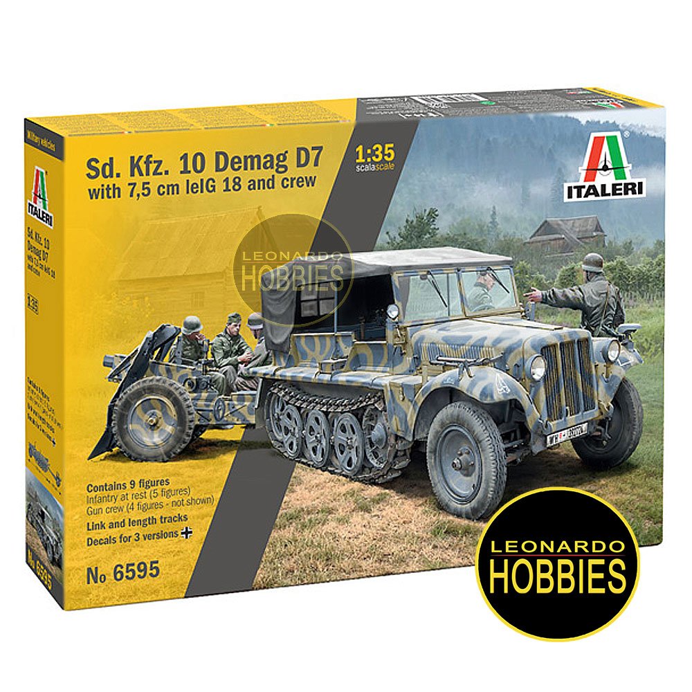 Demag D7 with 7,5 cm leIG 18 and crew Escala 1/35 Italeri 6595